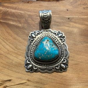 Marcella James Native American turquoise sterling silver pendant